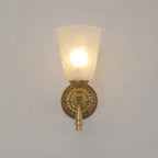 Antique Brass Wall Sconce with Cut Glass Shade and Tassel Drop