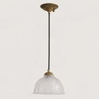 Classic Brass Pendant Light with Glass Dome Shade