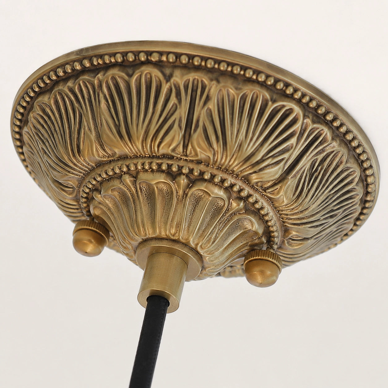 Classic Brass Pendant Light with Glass Dome Shade