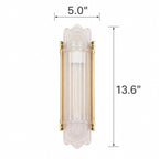 Simple Brass Wall Sconce with Ribbed Glass Shade