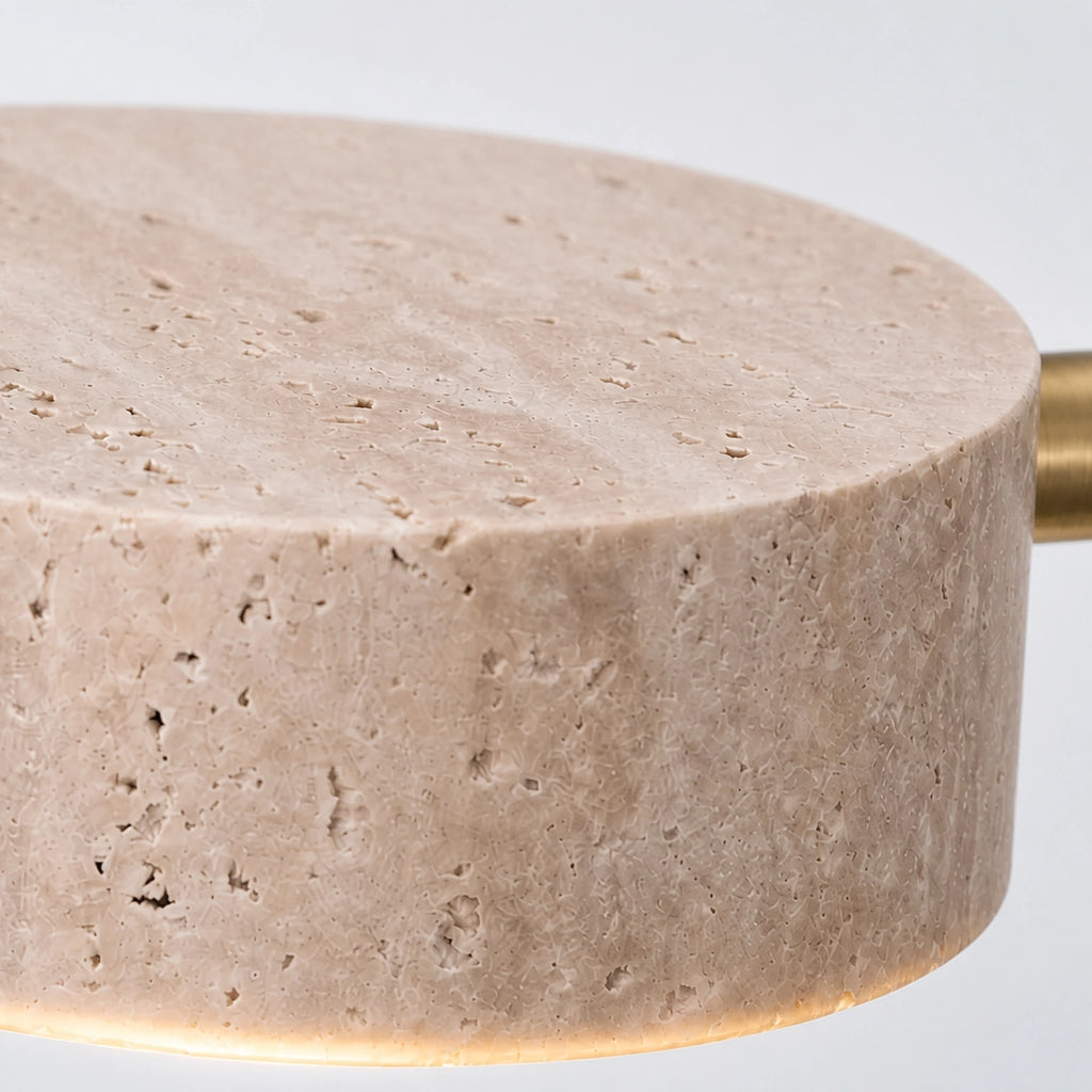 Natural Travertine Wall-Mounted Light with Rotating Arm