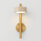 Natural Travertine Wall-Mounted Light with Rotating Arm