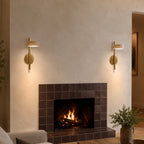 Natural Travertine Wall-Mounted Light with Rotating Arm