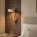 Natural Travertine Wall-Mounted Light with Rotating Arm